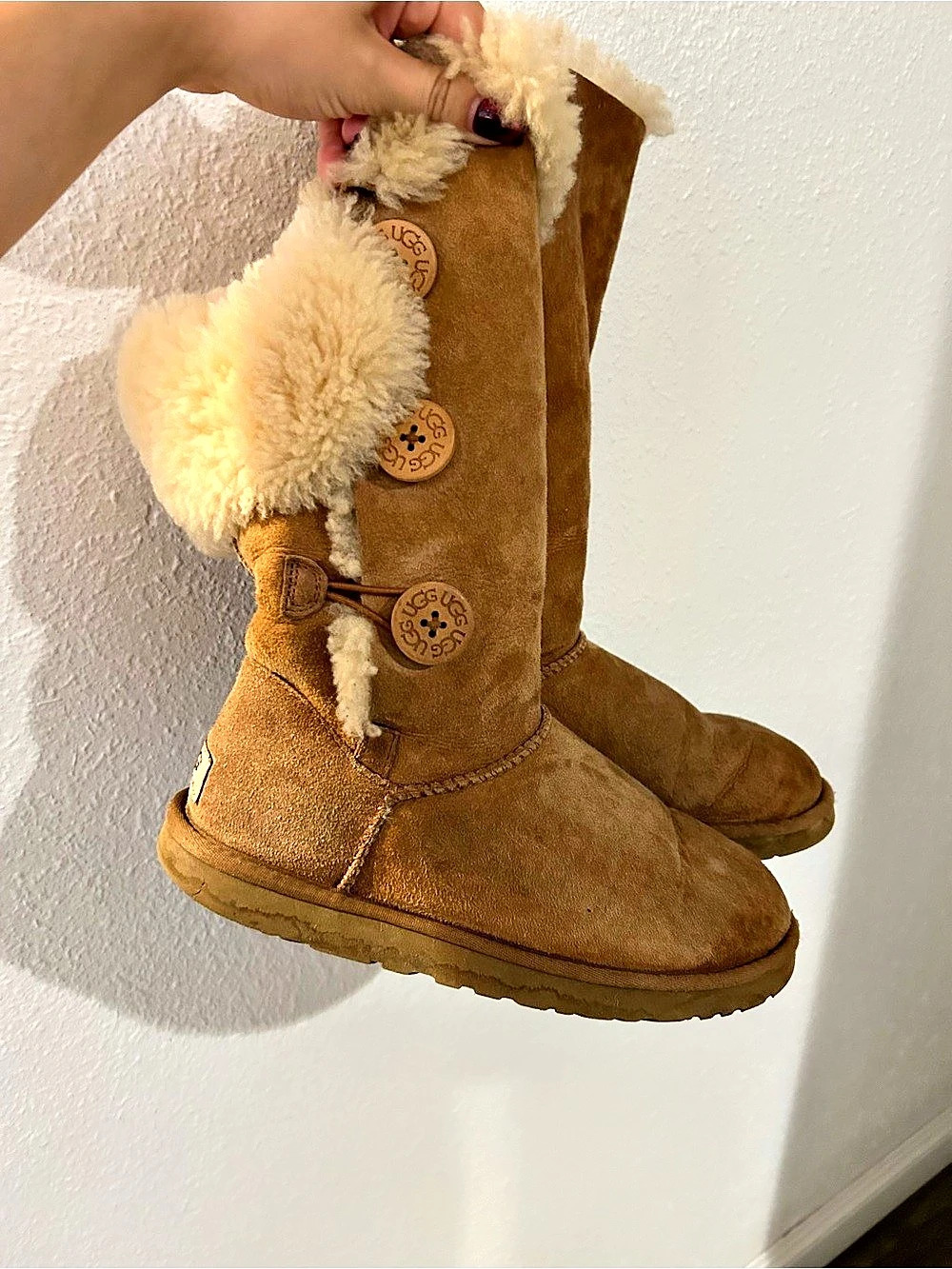 UGG Bailey Button Triplet Winter Boots Brown